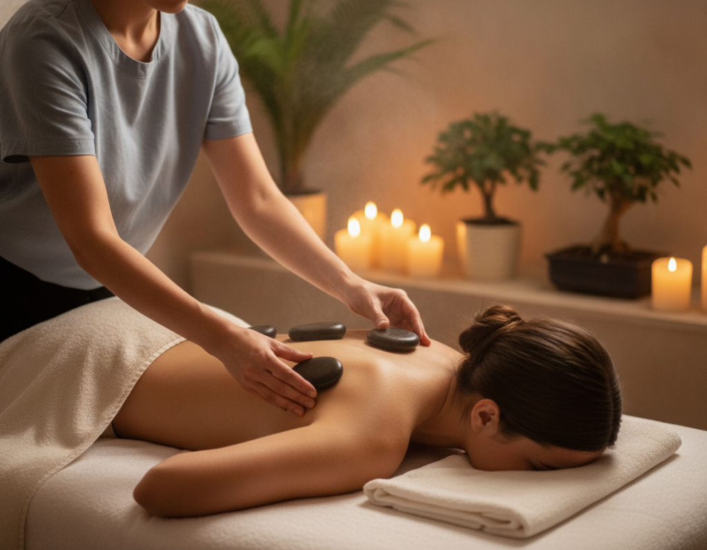 hot stone massage Nenagh — therapist at Pepper Leaf Studio
